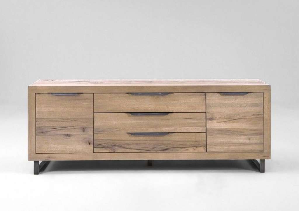 Anrichte Balkeneiche 200x50x75 White Wash lackiert MANHATTAN