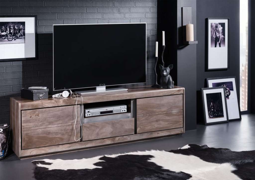 TV-Board Sheesham 170x40x50 smoked oak lackiert SYDNEY #215