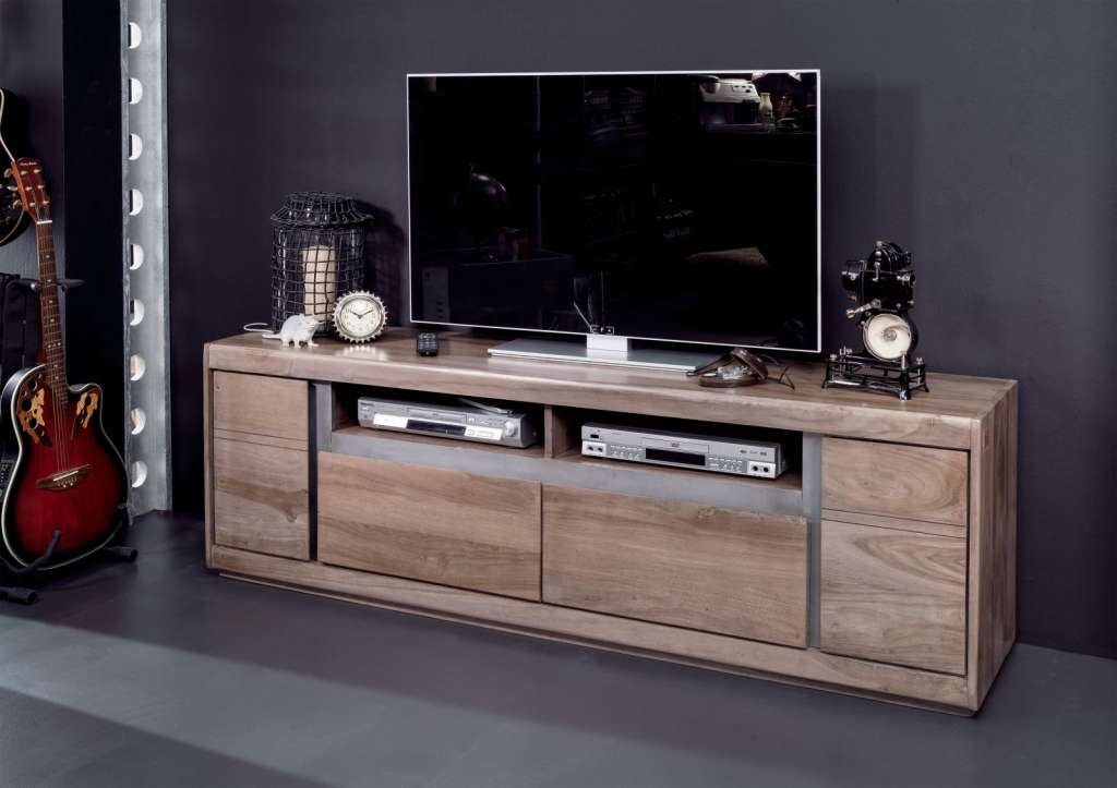 TV-Board Sheesham 180x40x60 smoked oak lackiert SYDNEY #243