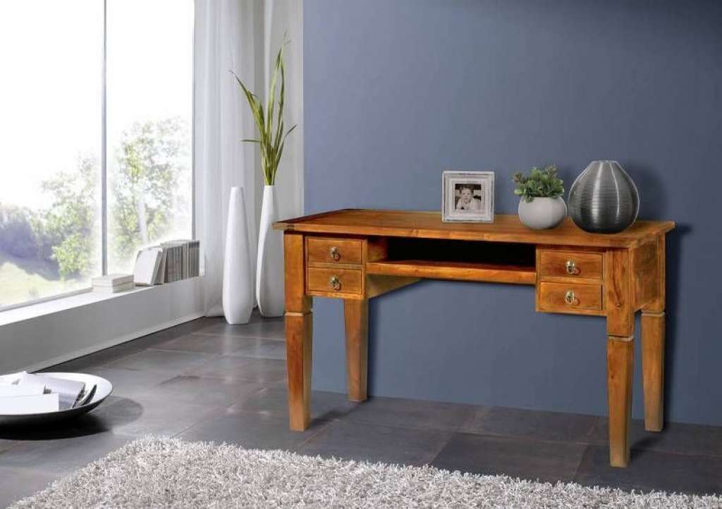Schreibtisch Akazie 130x60x77 honig  lackiert OXFORD #0506