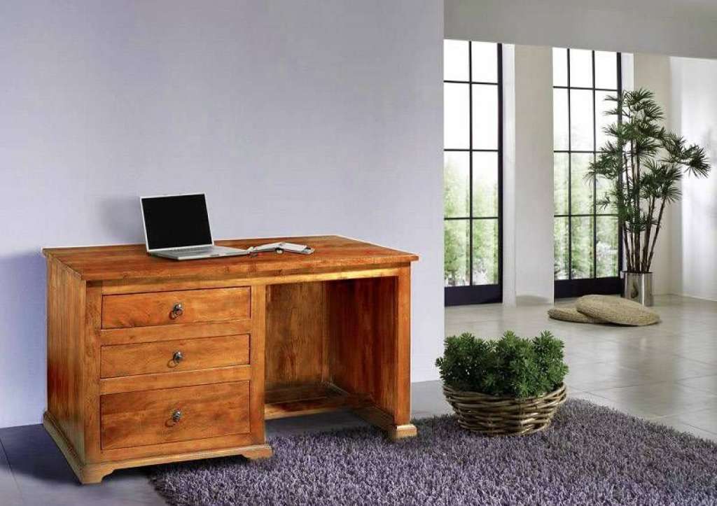 Schreibtisch Akazie 130x80x75 honig  lackiert OXFORD #0512
