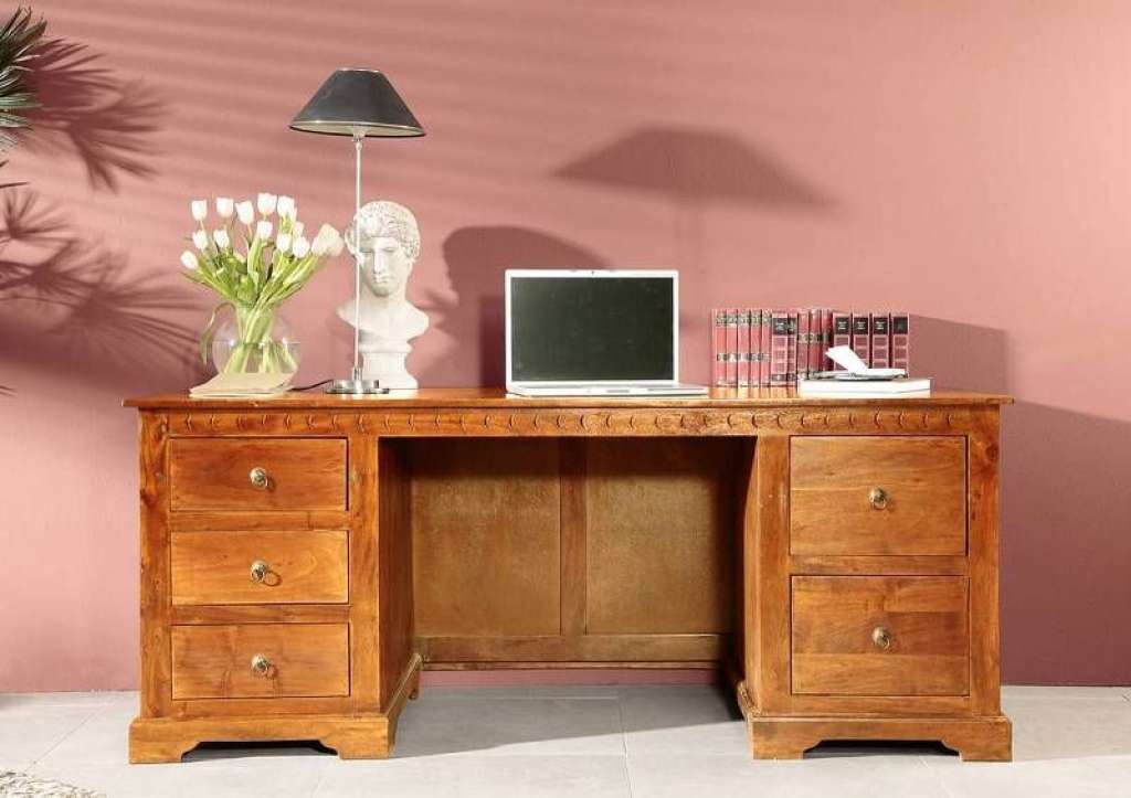 Schreibtisch Akazie 180x80x74 honig  lackiert OXFORD #0529
