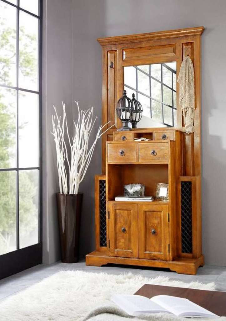 Garderobe Akazie 97x36x199 honig  lackiert OXFORD #0442