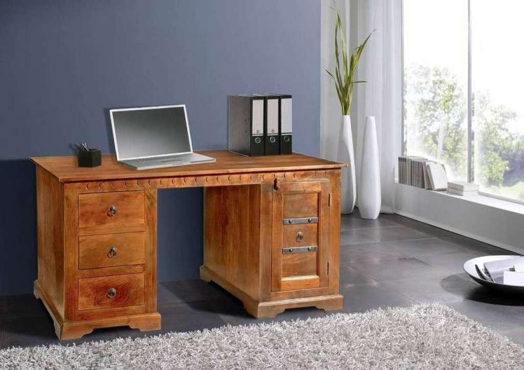 Schreibtisch Akazie 150x85x76 honig  lackiert OXFORD #0420