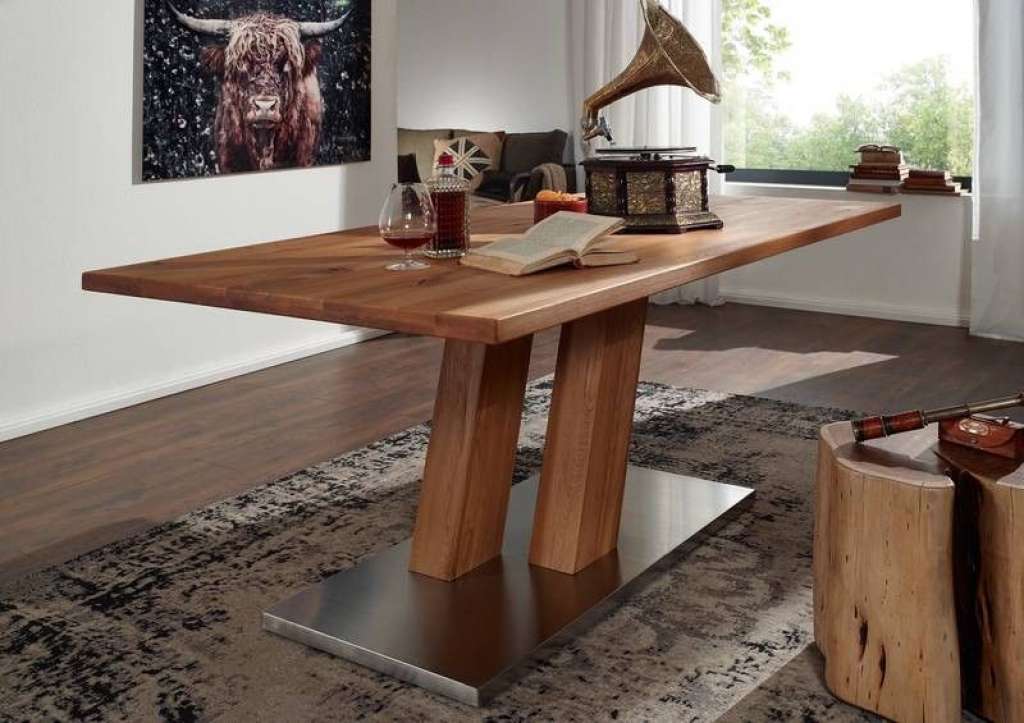 Esstisch Wildeiche 240x100x76 natur Riss-Optik geölt BREMEN #109