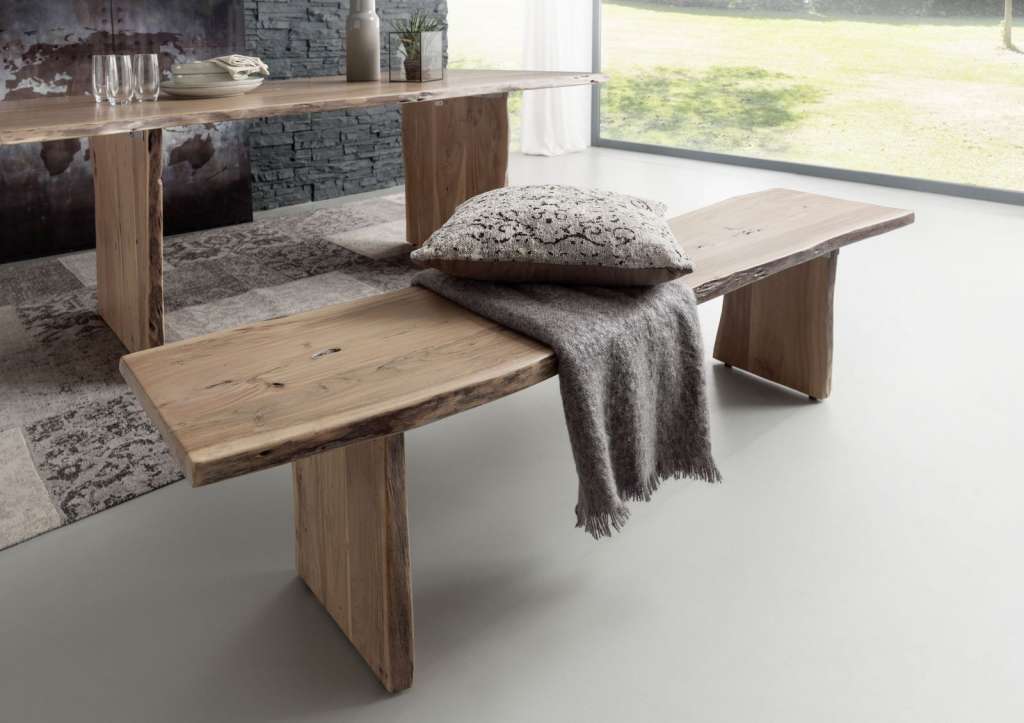 Baumbank Akazie 220x38x45 natur lackiert LIVE EDGE #120