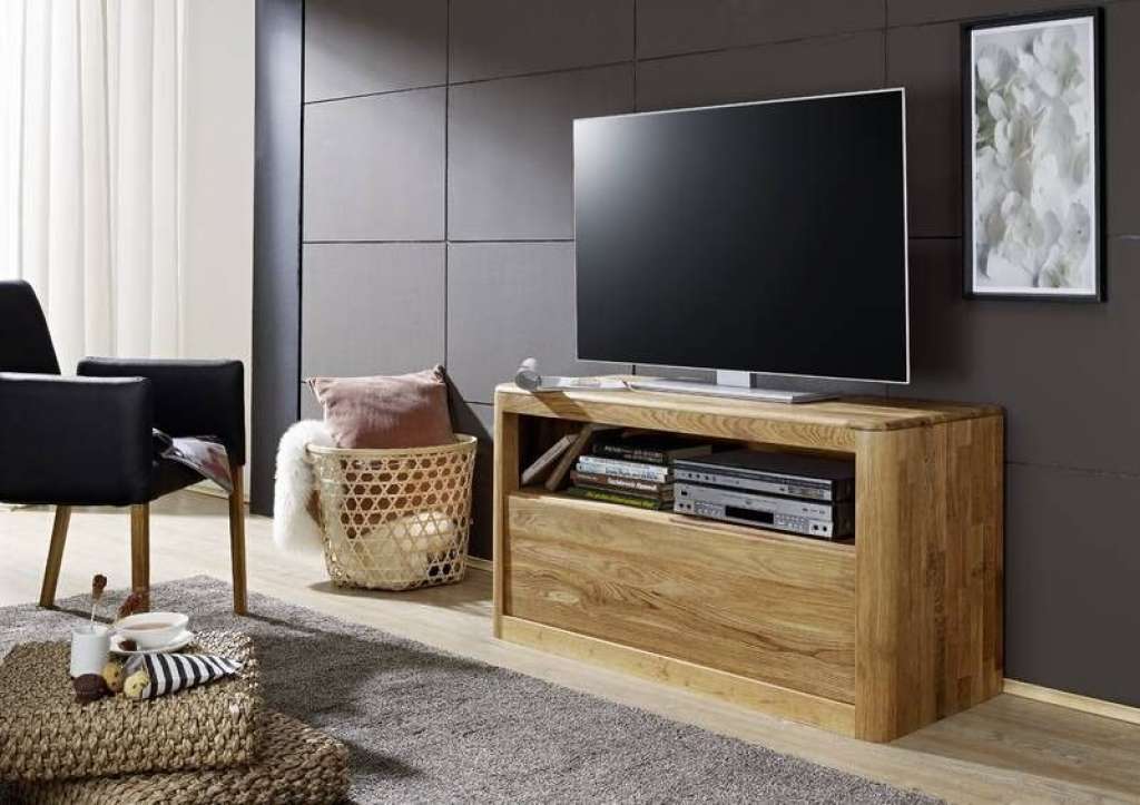 TV-Board Wildeiche 115x48x63 natur geölt LINZ #110