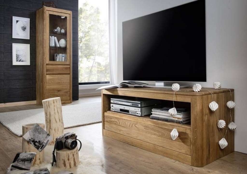 TV-Board Wildeiche 115x47x48 natur geölt LINZ #103