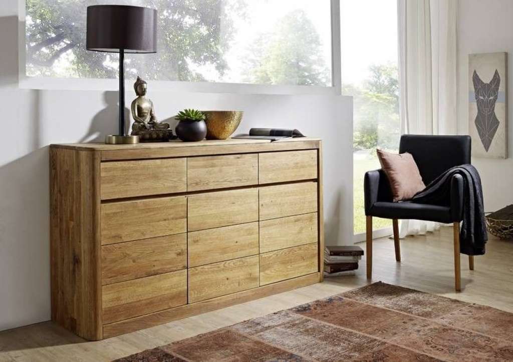Sideboard Wildeiche 160x40x88 natur geölt LINZ #100
