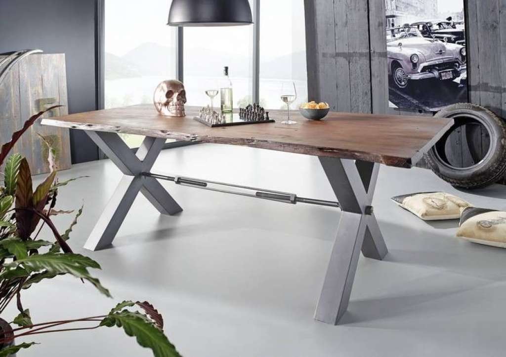 Esstisch Akazie 220x100x76 braun lackiert IRON LABEL #107