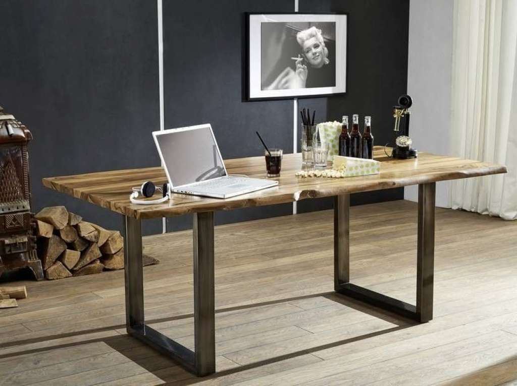 Baumtisch Sheesham 200x100x78 noble unique lackiert Plattenstärke 3,5cm SYDNEY #0304