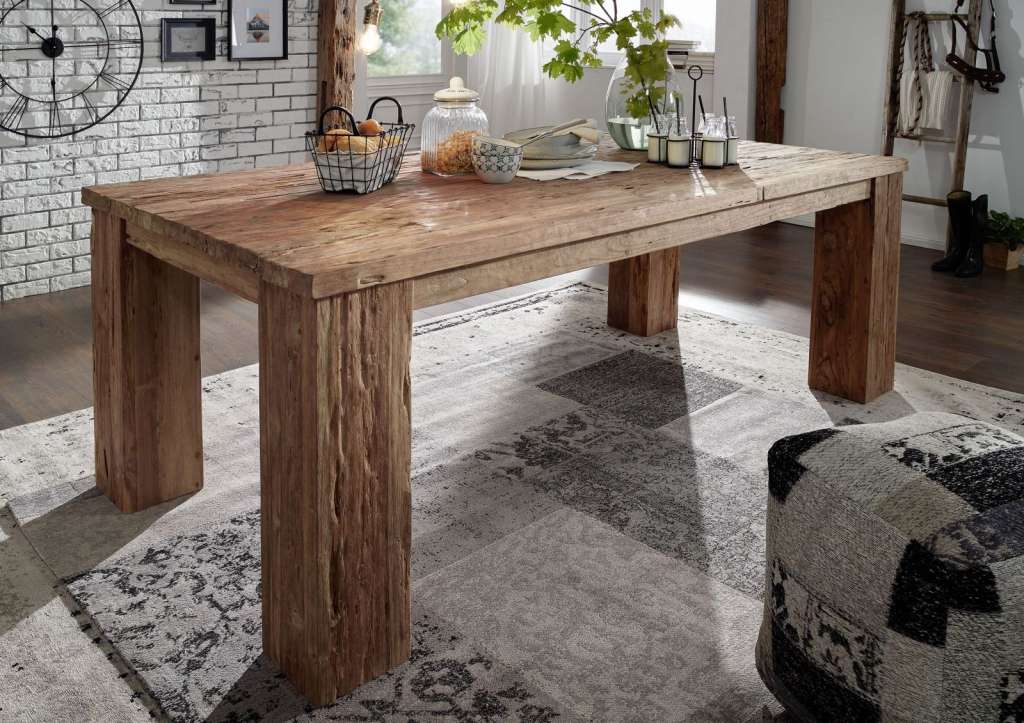 Esstisch Teak 220x110x76 natur unbehandelt BASSANO#102