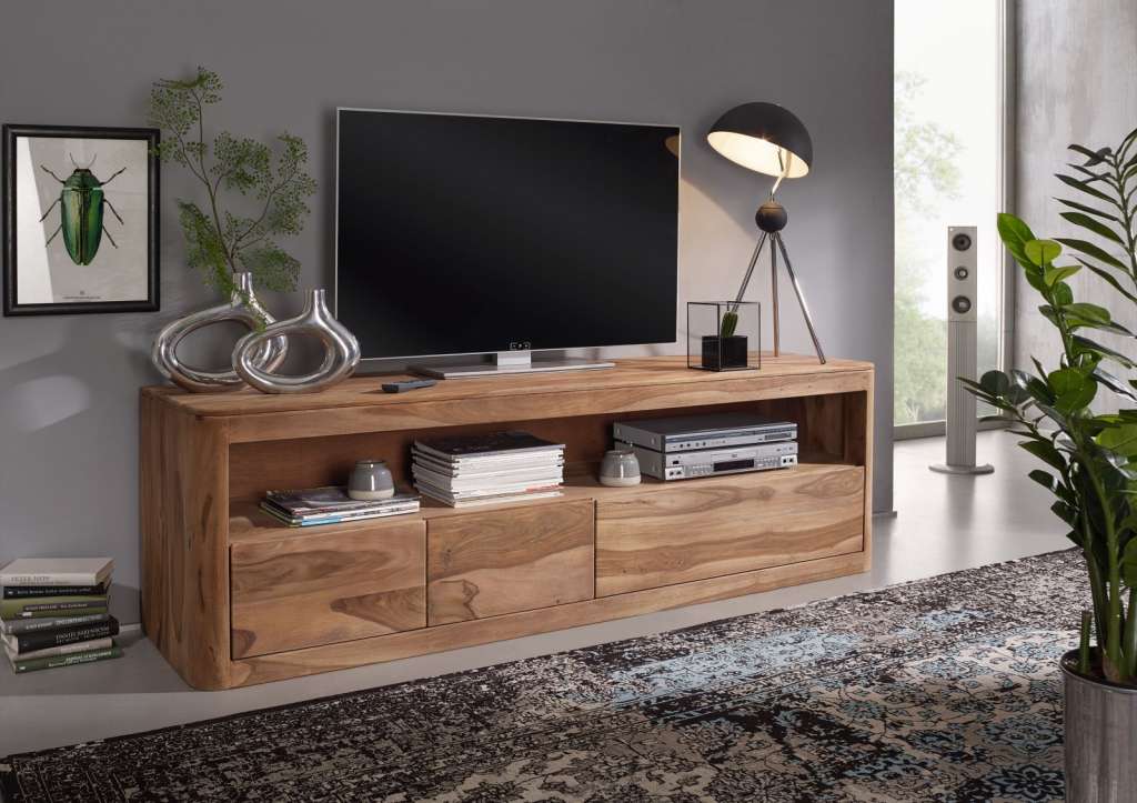 TV-Board Sheesham 190x50x60 smoked cherry geölt TORONTO #147