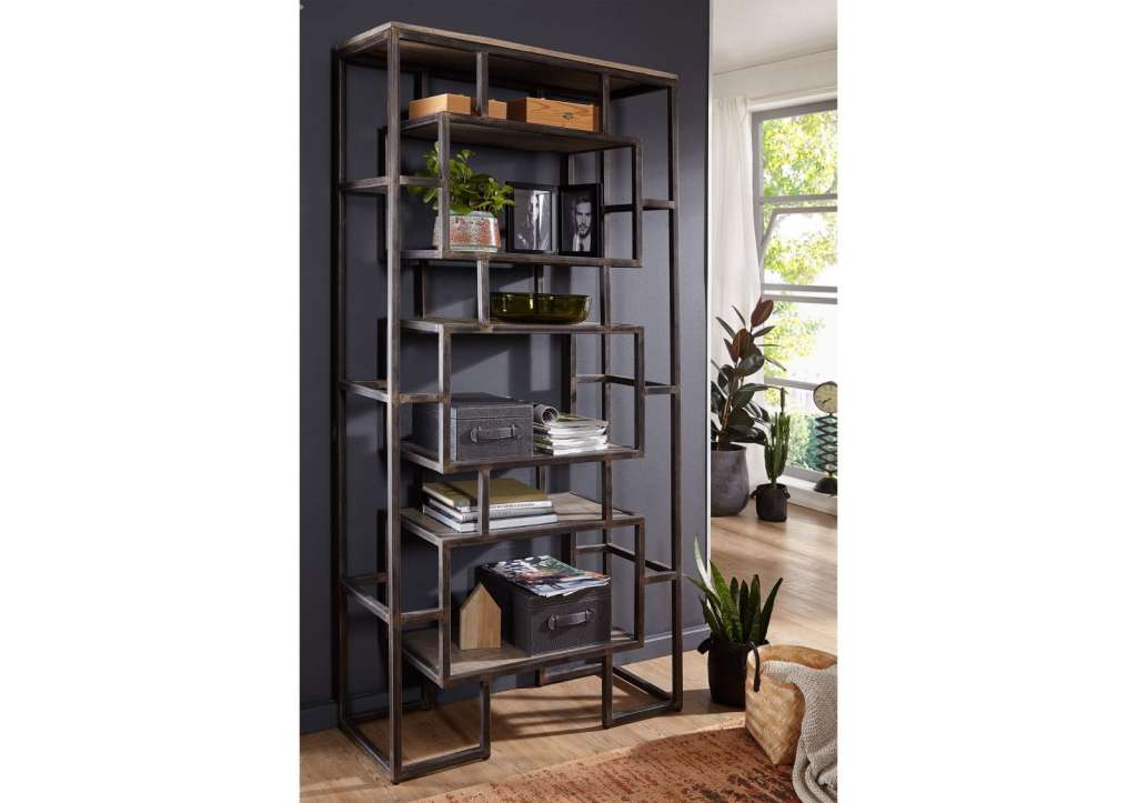 Regal Mango 100x40x202 grau lackiert HEAVY INDUSTRY #108
