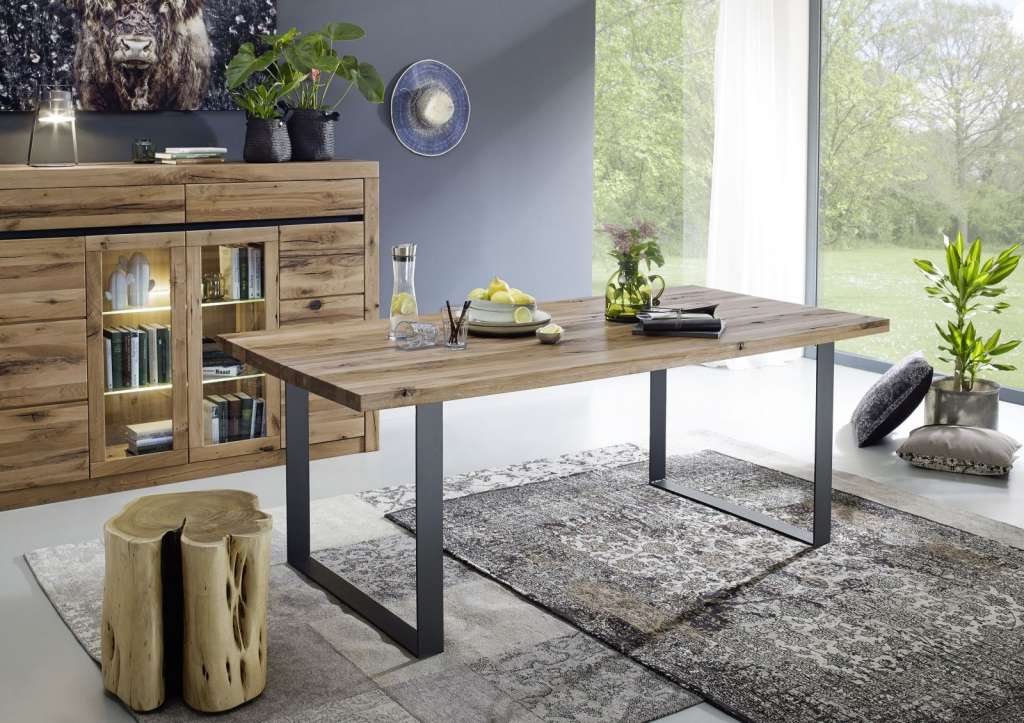 Esstisch Wildeiche 180x90x76 Tabacco brown geölt MONTREUX #314