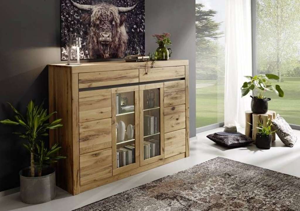 Highboard Wildeiche 170x45x125 natur geölt MONTREUX #112