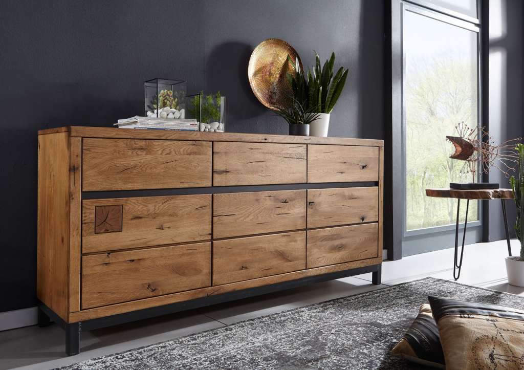 Sideboard Wildeiche 175x45x85 Tabacco brown geölt VILLANDERS #308
