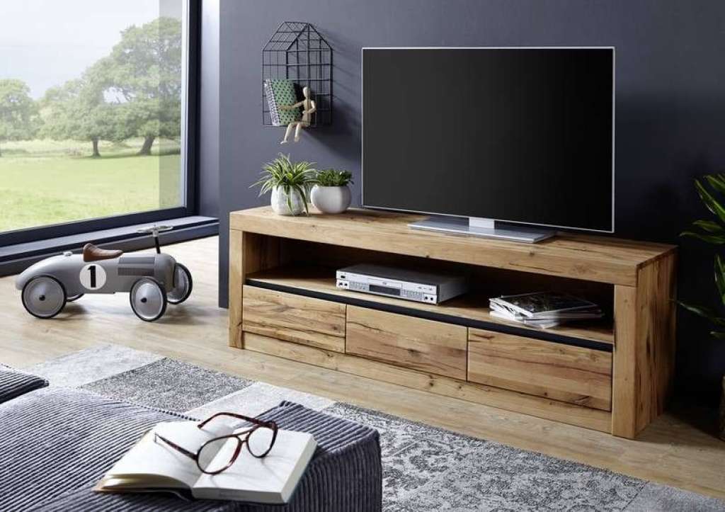 TV-Board Wildeiche 165x42x55 natur geölt MONTREUX #104