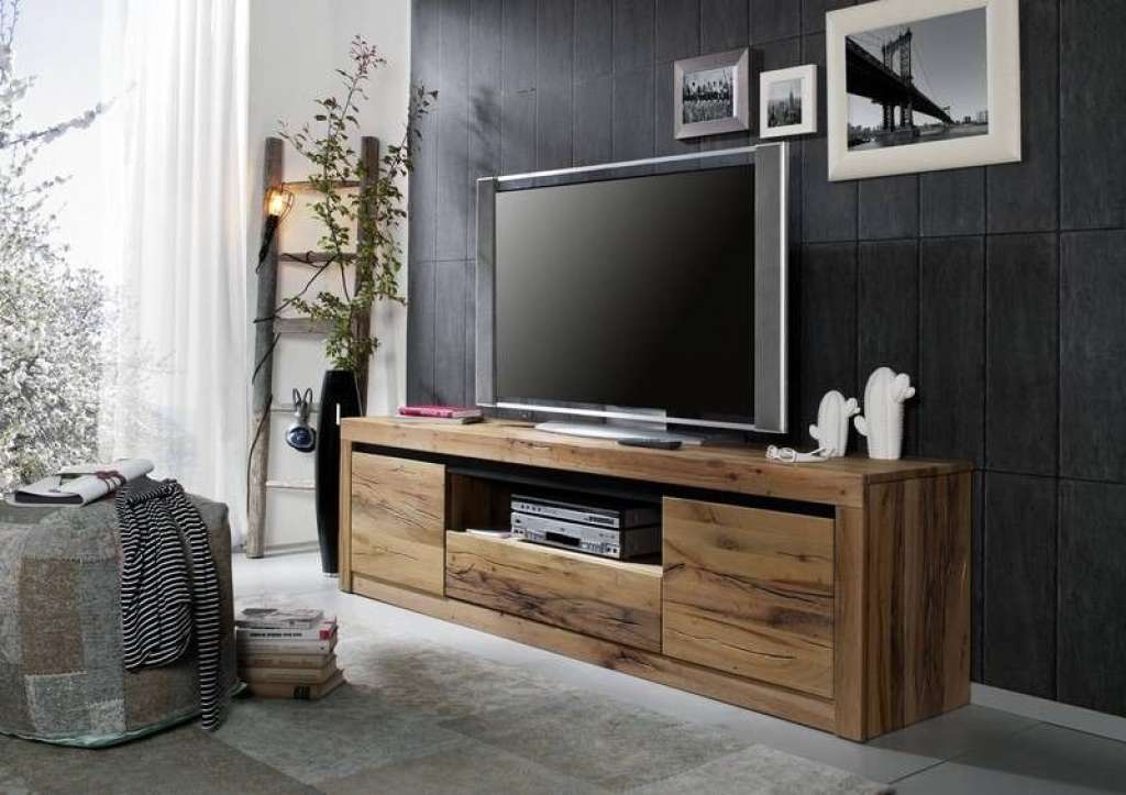 TV-Board Wildeiche 202x42x55 natur geölt MONTREUX #105