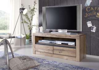 TV-Board Wildeiche 115x42x49 bianco geölt MONTREUX #203