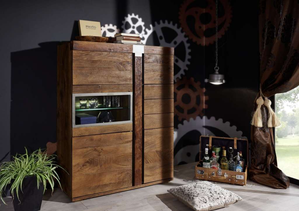 Highboard Mango 110x45x142 lackiert AMSTERDAM #05