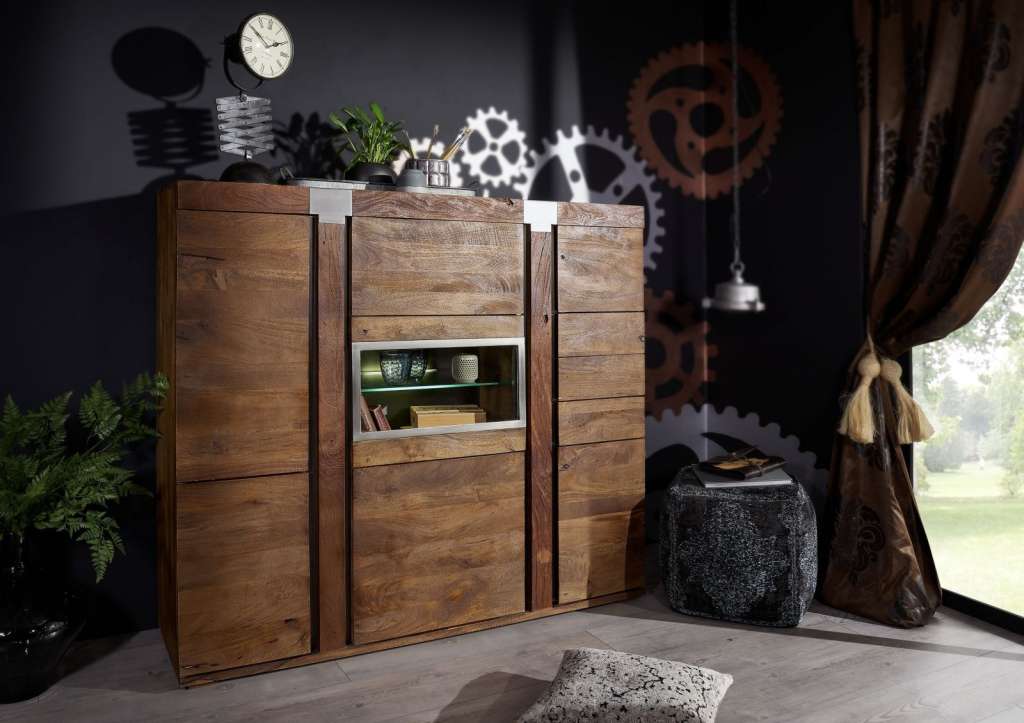 Highboard Mango 160x45x142 lackiert AMSTERDAM #07