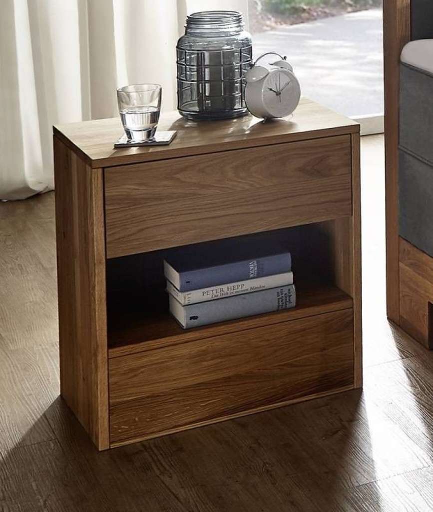 Nachttisch Wildeiche für Boxspringbett 52x38x60cm natur geölt SALZBURG #01