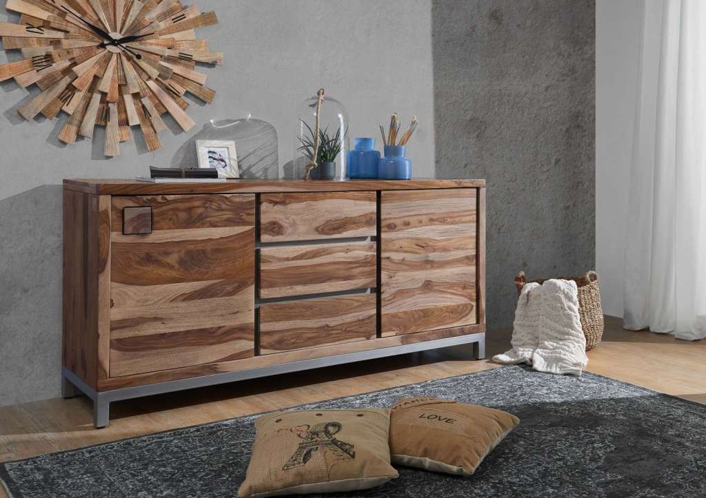 Sideboard Sheesham / Akazie 175x45x85 gebeizt LE HAVRE #10