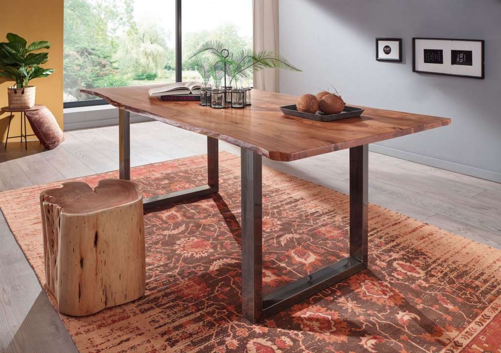 Baumtisch Akazie 220x100x76 natur Beine natur FREEFORM 3