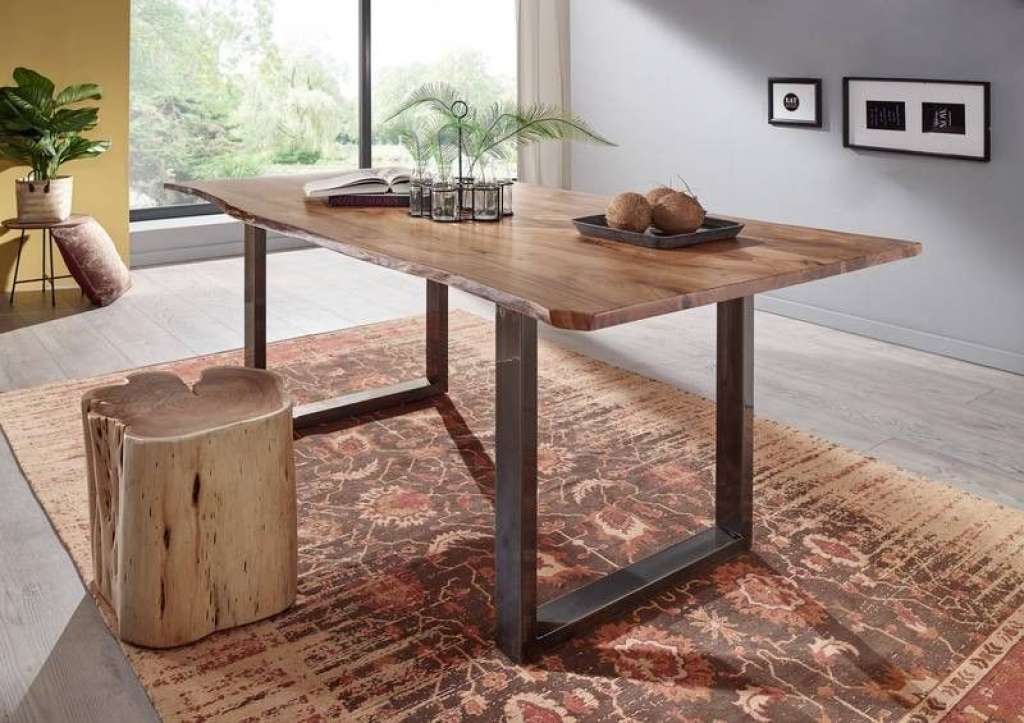 Baumtisch Akazie 180x90x76 natur Beine natur FREEFORM 3
