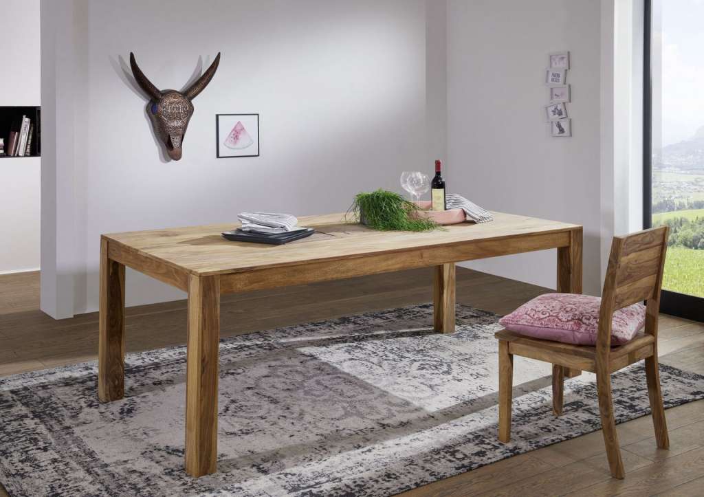 Esstisch Sheesham 160x90x76 gebeizt TURIN #11