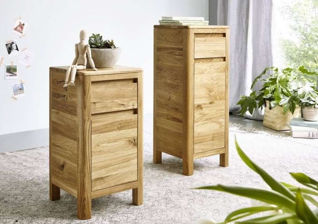 Kommode niedrig Wildeiche 30x30x60 natur geölt LINZ #21