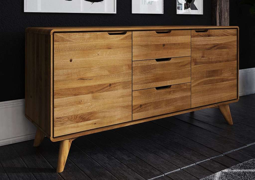 Sideboard Wildeiche 134x40x63 natur geölt MALMÖ #20