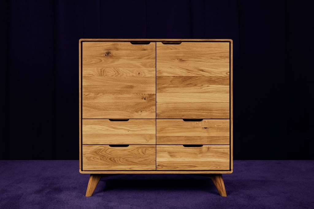 Kommode Wildeiche 90x40x92 natur geölt MALMÖ #23