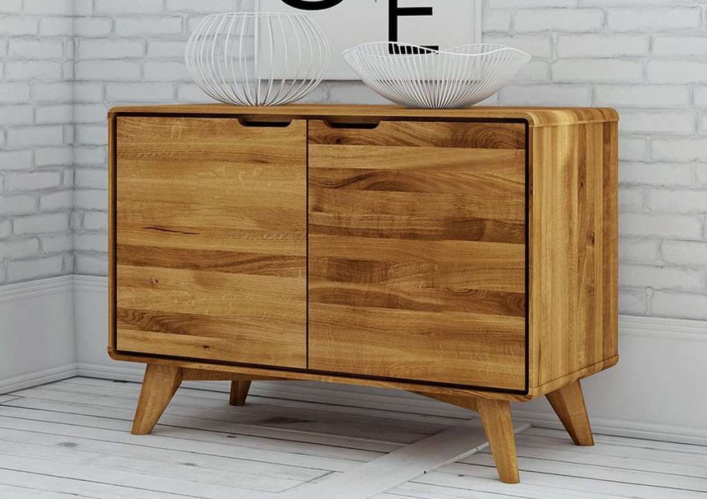Kommode Wildeiche 90x40x63 natur geölt MALMÖ #16