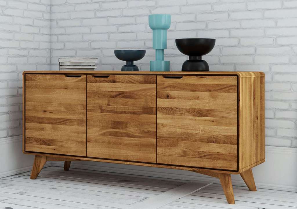 Sideboard Wildeiche 134x40x63 natur geölt MALMÖ #19