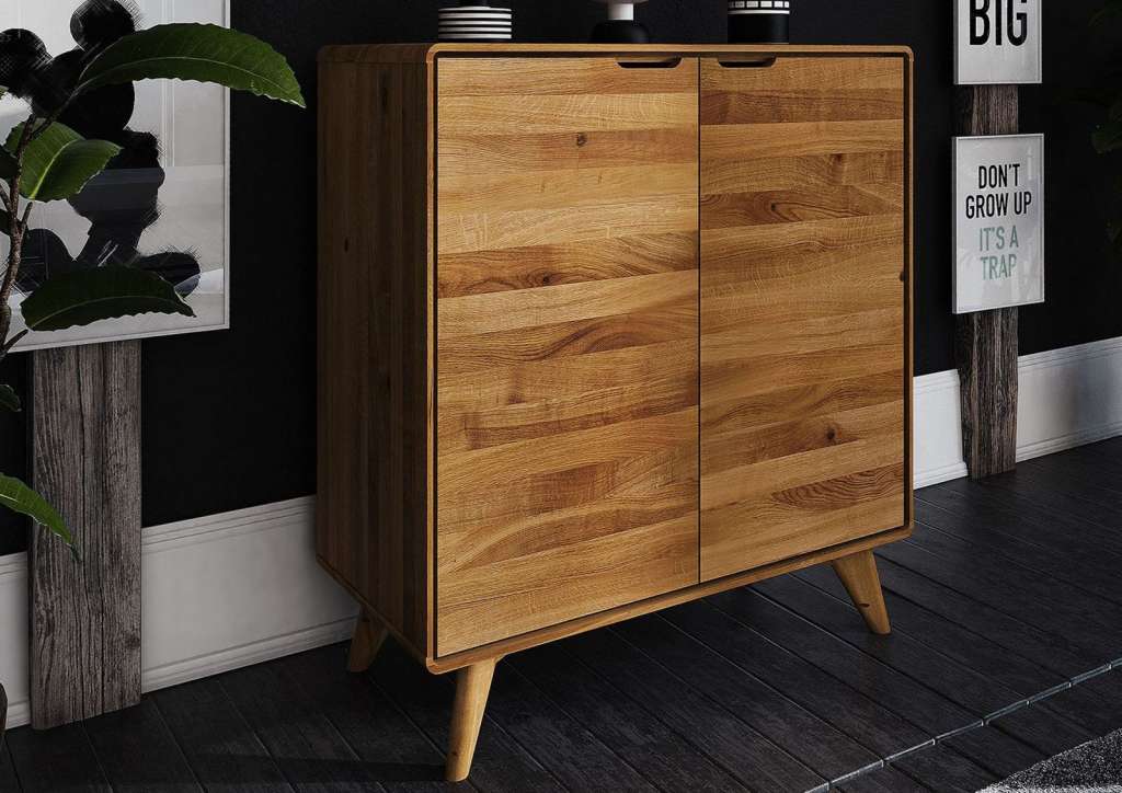 Kommode Wildeiche 90x40x92 natur geölt MALMÖ #21