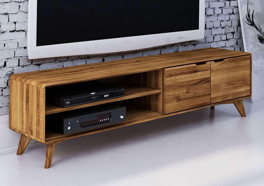 TV-Board Wildeiche 180x40x48 natur geölt MALMÖ #36