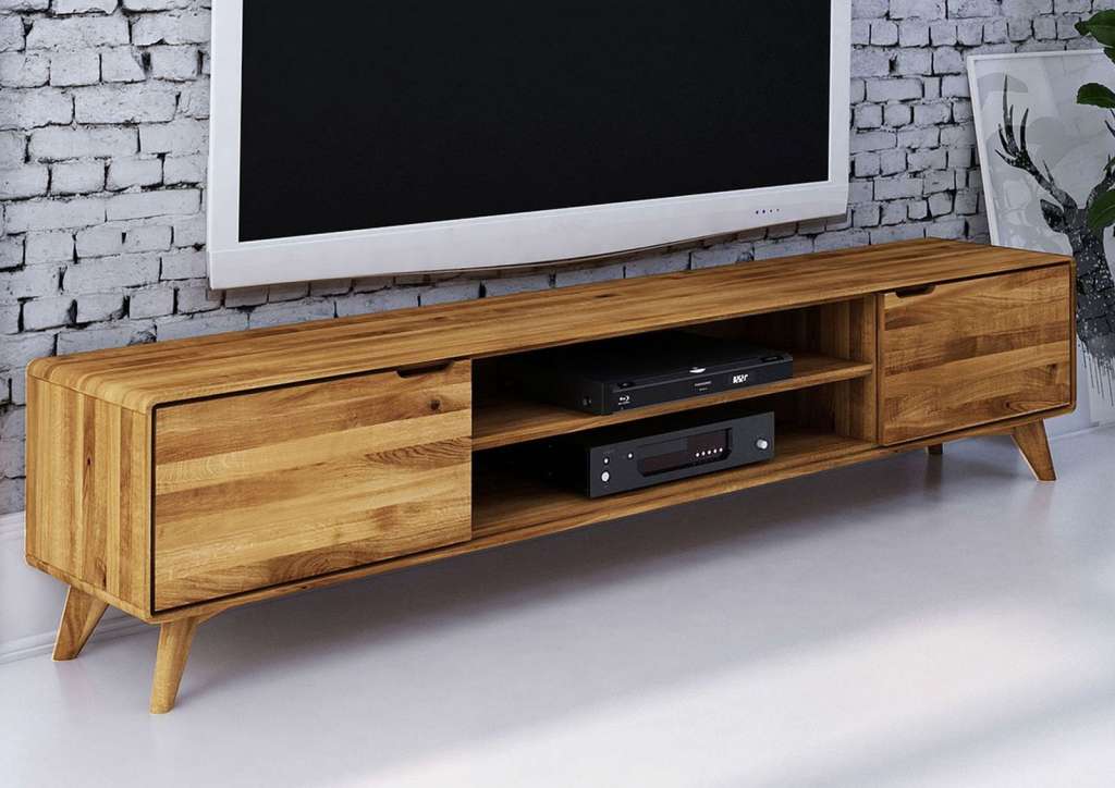 TV-Board Wildeiche 220x40x48 natur geölt MALMÖ #38