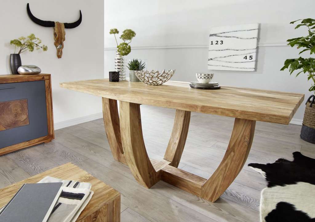 Esstisch Teak 260x100x78 natur unbehandelt BASSANO #119