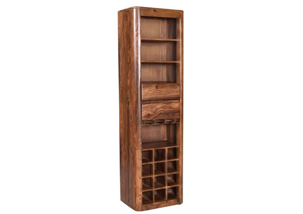 Weinregal Sheesham 50x36x180 walnuss lackiert TORONTO #249