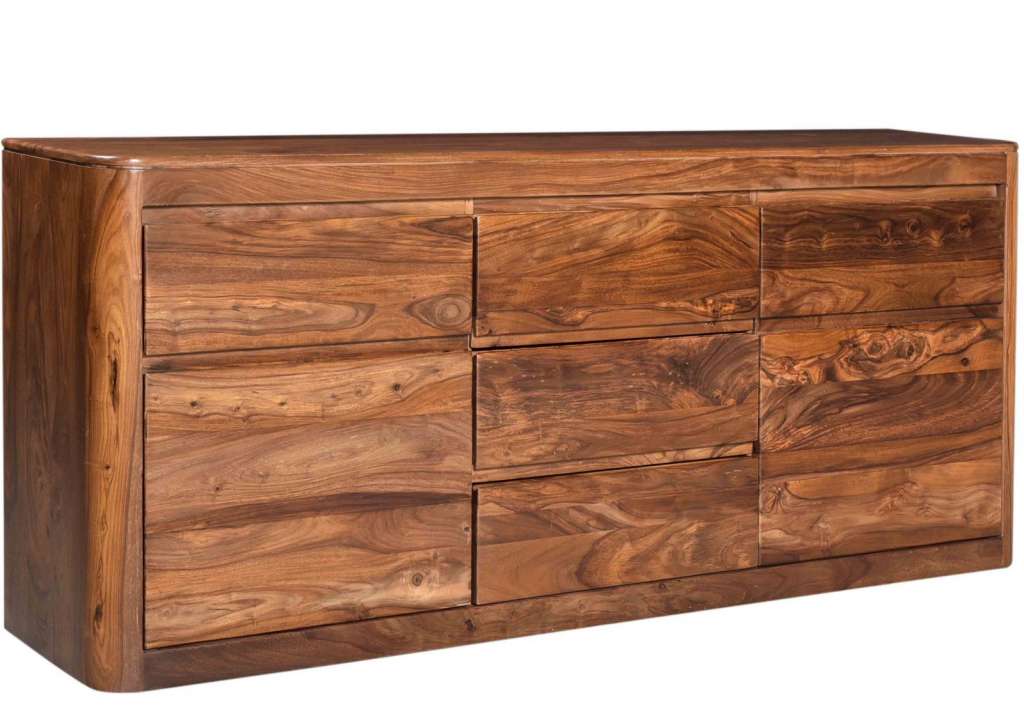 Sideboard Sheesham 185x40x80 walnuss lackiert TORONTO #202