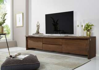TV-Board Akazie 220x45x50 braun lackiert LIVE EDGE #804