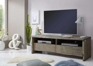 TV-Board Akazie 151x45x50 grau lackiert LIVE EDGE #403