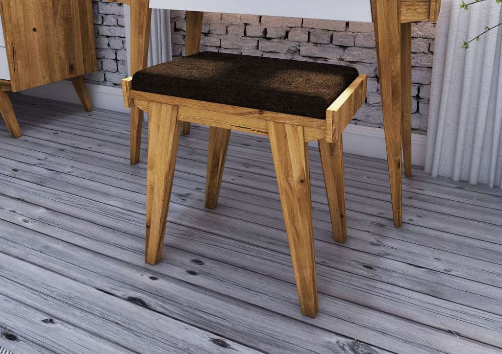 Hocker Wildeiche 51x35x53 natur geölt ORIGINAL RETRO #21