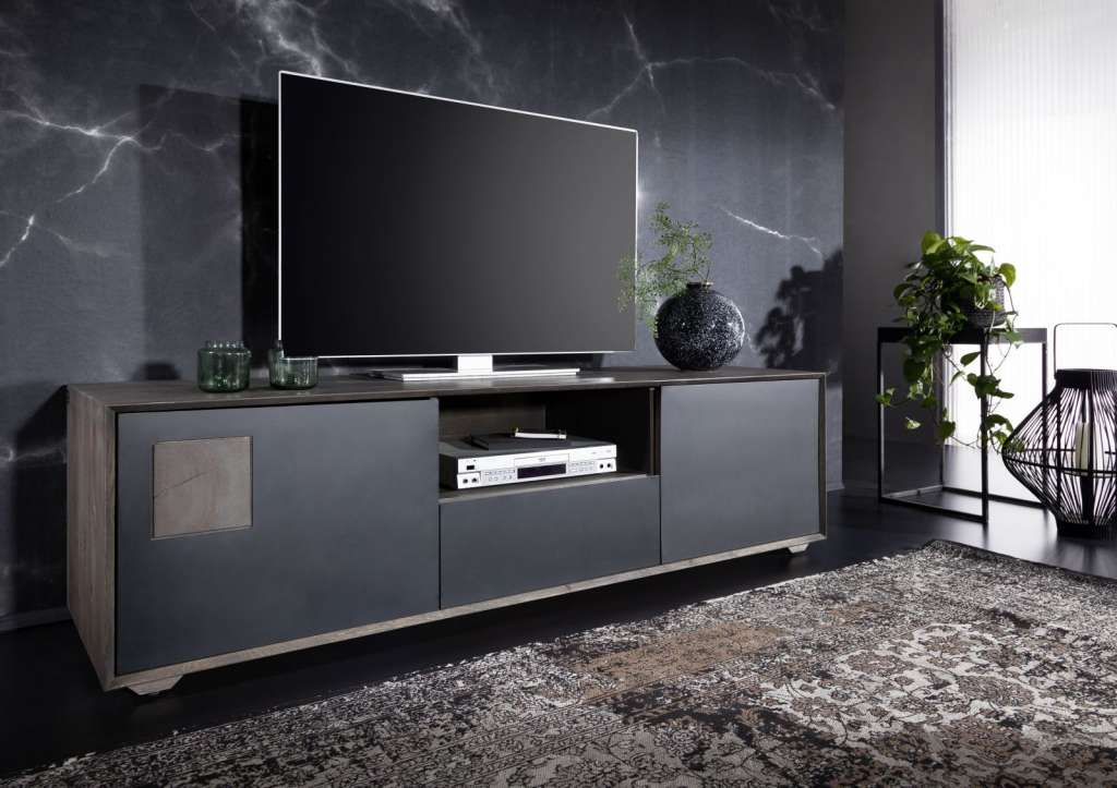 TV-Board Wildeiche 180x55x50 smoked geölt HELSINKI #107