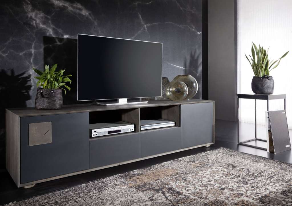 TV-Board Wildeiche 210x55x50 smoked geölt HELSINKI #109