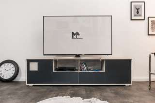 TV-Board Wildeiche 210x55x50 ice grey lackiert HELSINKI #209