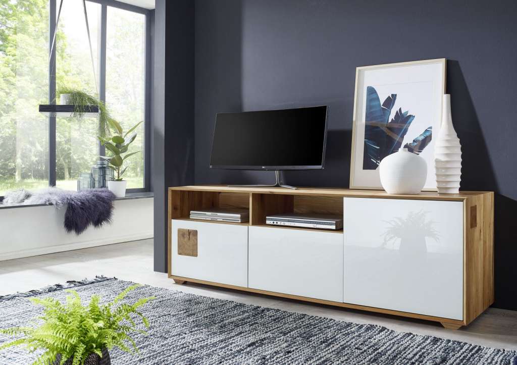 TV-Board Wildeiche 180x50x60 natur geölt MÜNCHEN #119