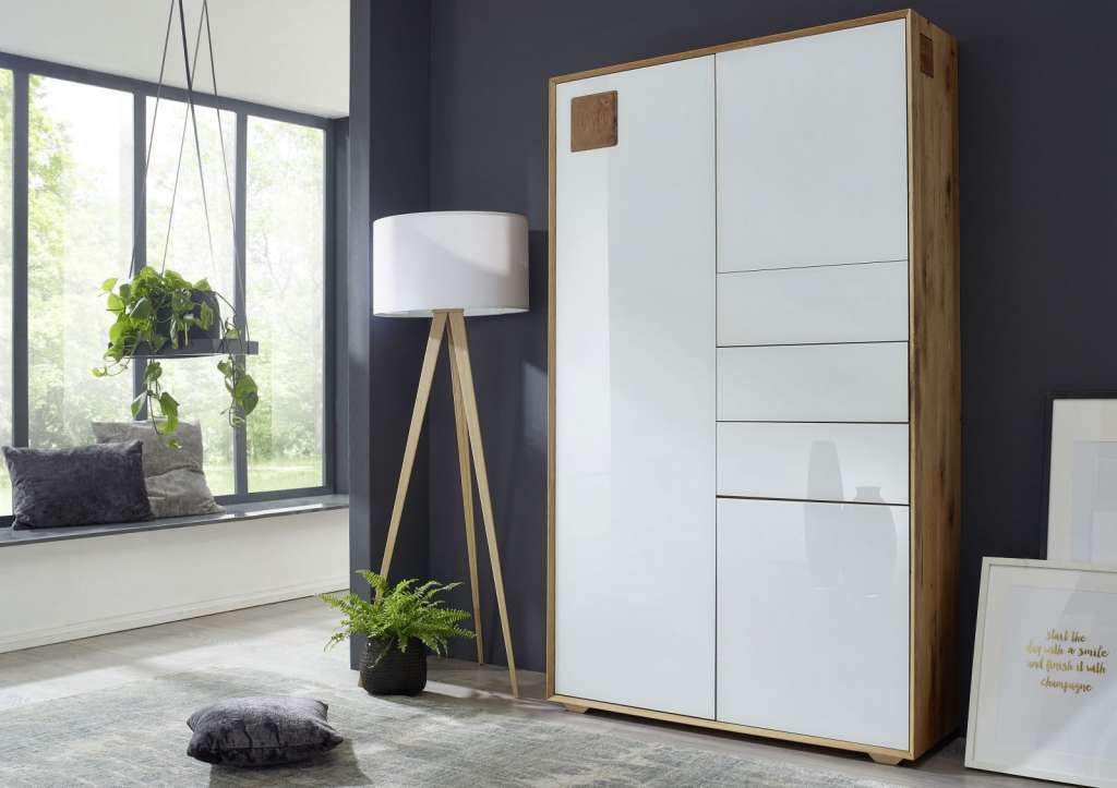 Vitrine Wildeiche110x36x190 natur geölt MÜNCHEN #111